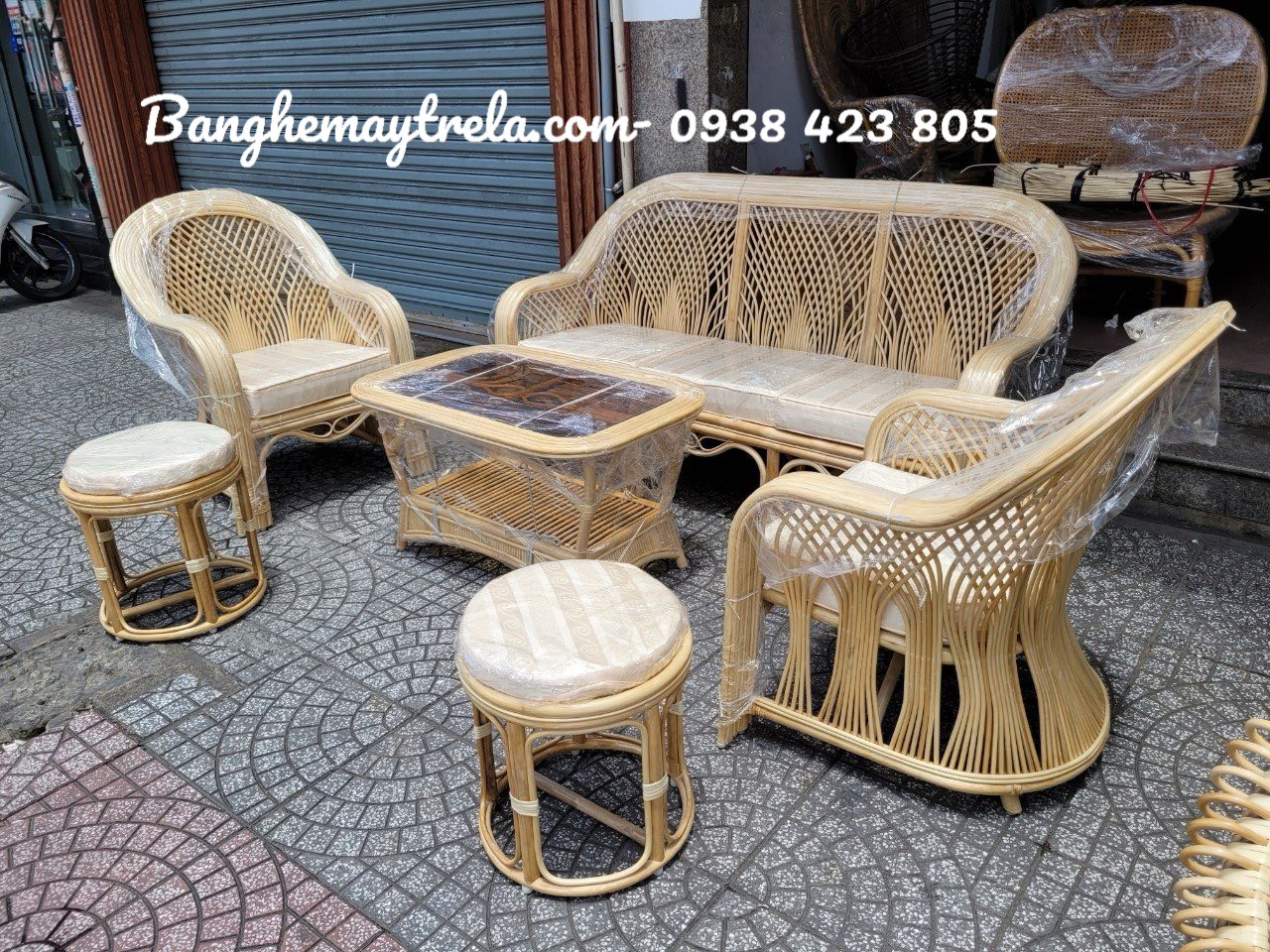 Sofa mây phòng khách hiện đại chắc chắn